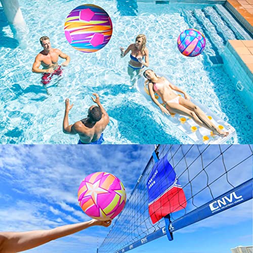 Colourful Sports Balls Inflatable Playground Ball for Kids and Toddlers with Air Pump and Storage Bag, Soft Kickball Dodgeball Handball Set for Playing, Indoor and Outdoor Play Toy, 9 Inch Pack of 3 by EDRLAITY