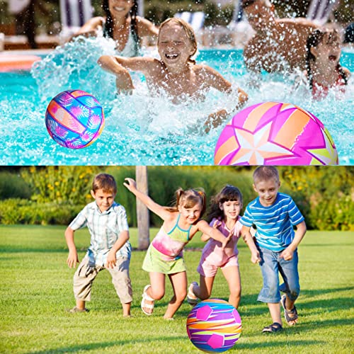 Colourful Sports Balls Inflatable Playground Ball for Kids and Toddlers with Air Pump and Storage Bag, Soft Kickball Dodgeball Handball Set for Playing, Indoor and Outdoor Play Toy, 9 Inch Pack of 3 by EDRLAITY