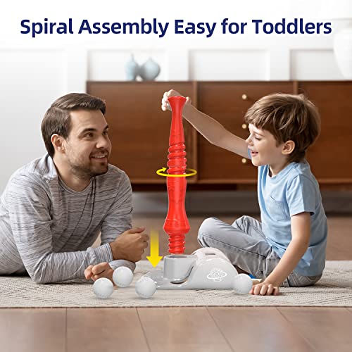 Kids Baseball Tee, T-Ball Set for Toddlers Sport Toy Game Includes 6 Balls- Adjustable T Height, Fun Toddler t Ball Set Adapts with Your Child's Growth Spurts, Improves Batting Skills for Boys &Girls by EagleStone