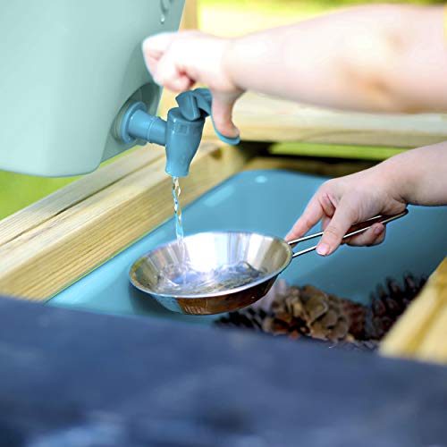 TP Toys, Deluxe Wooden Mud Kitchen | - Kids Outdoor Kitchen Playset with Water Pan, Garden Sink, and Kitchen Accessories | Backyard Pretend Play for Toddlers, Girls and Boys 3+ by Mookie Toys