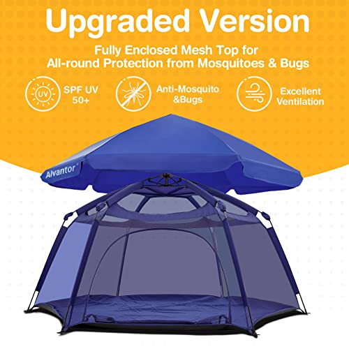 Alvantor Kids Tents Pop Up Play Tent Indoor Outdoor Playhouse for Babies Toddlers Children Camping Playground Playpen Play Yard 7'x7'x44"H Navy Patent by Alvantor