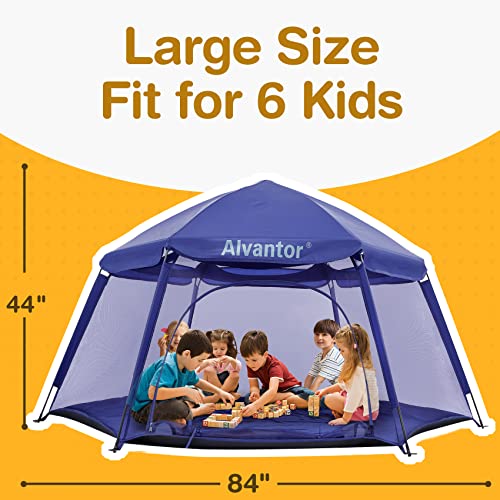Alvantor Kids Tents Pop Up Play Tent Indoor Outdoor Playhouse for Babies Toddlers Children Camping Playground Playpen Play Yard 7'x7'x44"H Navy Patent by Alvantor