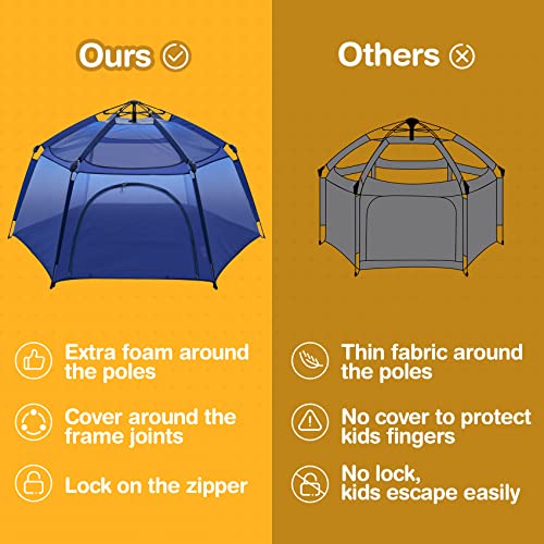 Alvantor Kids Tents Pop Up Play Tent Indoor Outdoor Playhouse for Babies Toddlers Children Camping Playground Playpen Play Yard 7'x7'x44"H Navy Patent by Alvantor