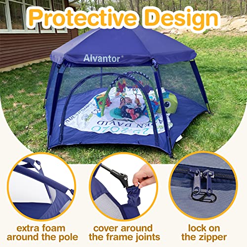 Alvantor Kids Tents Pop Up Play Tent Indoor Outdoor Playhouse for Babies Toddlers Children Camping Playground Playpen Play Yard 7'x7'x44"H Navy Patent by Alvantor