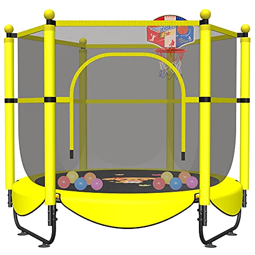 60" Trampoline for Kids Toddler Baby 5 FT Indoor Baby Recreational Trampolines with Enclosure Kids Trampoline for Toddlers Outdoor at Garden & Yard, Gifts for Boy and Girl from VGMiu