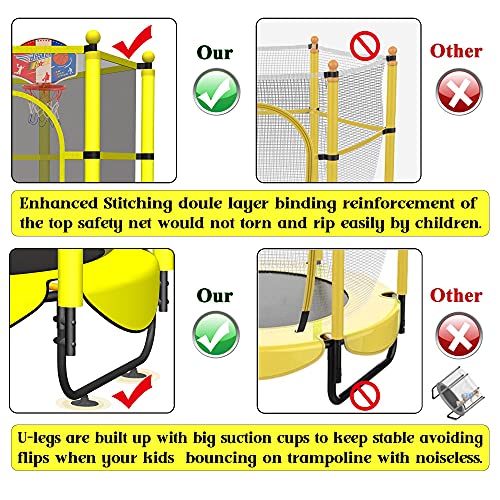 60" Trampoline for Kids Toddler Baby 5 FT Indoor Baby Recreational Trampolines with Enclosure Kids Trampoline for Toddlers Outdoor at Garden & Yard, Gifts for Boy and Girl from VGMiu