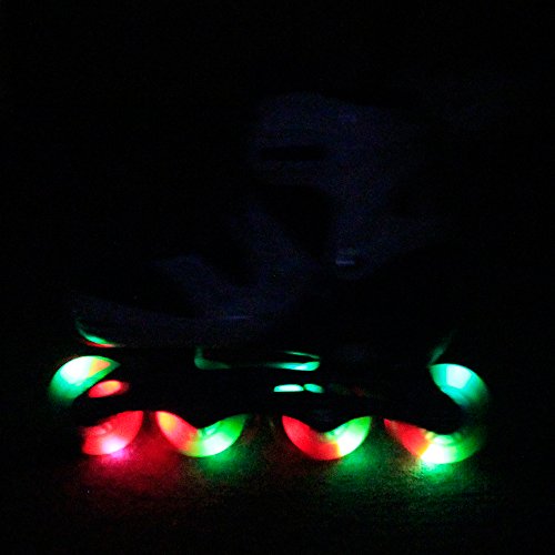 JIFAR Youth Childrenâs Inline Skates for Kids, Adjustable Inline Skates with Light Up Wheels for Girls Boys, Indoor&Outdoor Ice Skating Equipment Small Size(12J-2 US), Purple by JIFAR