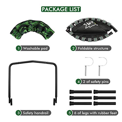 2022 Upgraded Dinosaur Mini Trampoline for Kids with Handle, Foldable Kids Trampoline for Play & Exercise Indoor or Outdoor, Camo Safty Padded Cover Toddler Rebounder Trampoline for Jump Sports from Wamkos