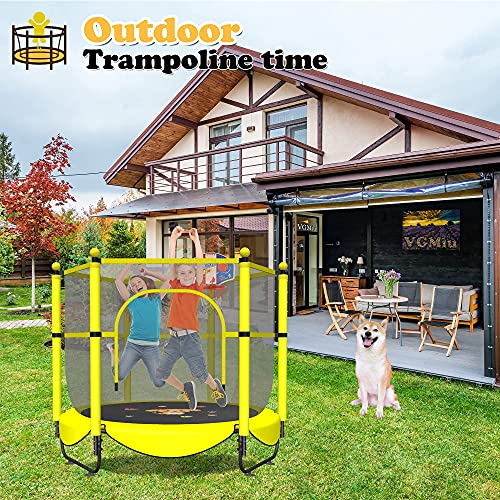 60" Trampoline for Kids Toddler Baby 5 FT Indoor Baby Recreational Trampolines with Enclosure Kids Trampoline for Toddlers Outdoor at Garden & Yard, Gifts for Boy and Girl from VGMiu
