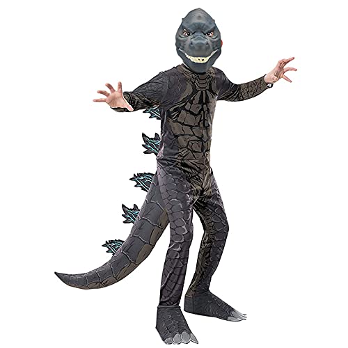 Dinosaur Costume Kids Godzil-la King of the Monsters Cosplay Jumpsuit Tail With Mask Child 3-14 Years (Medium) by 