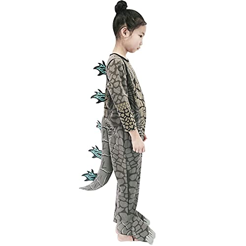 Dinosaur Costume Kids Godzil-la King of the Monsters Cosplay Jumpsuit Tail With Mask Child 3-14 Years (Medium) by 