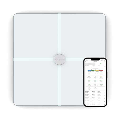 QardioBase X Smart WiFi Scale and Full Body Composition 12 Fitness Indicators Analyzer. App-Enabled for iOS, Android, iPad, Apple Health. Athlete, Pregnancy and Multi-User Modes. by Qardio