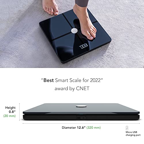 QardioBase X Smart WiFi Scale and Full Body Composition 12 Fitness Indicators Analyzer. App-Enabled for iOS, Android, iPad, Apple Health. Athlete, Pregnancy and Multi-User Modes. by Qardio