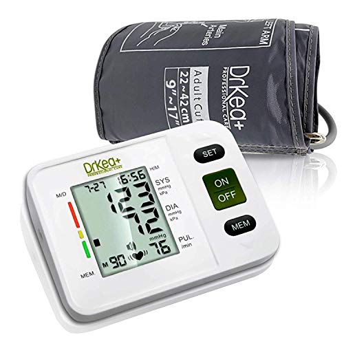 Blood Pressure Monitor Upper Arm - Fully Automatic Blood Pressure Machine Large Cuff Kit - Digital BP Monitor for Adult, Pregnancy - Blood Pressure Kit for Home Use - Batteries, Storage Bag Included by DrKea