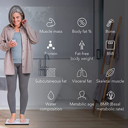 QardioBase X Smart WiFi Scale and Full Body Composition 12 Fitness Indicators Analyzer. App-Enabled for iOS, Android, iPad, Apple Health. Athlete, Pregnancy and Multi-User Modes. by Qardio
