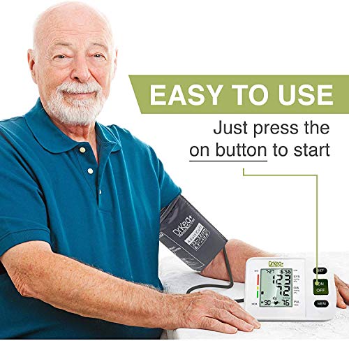 Blood Pressure Monitor Upper Arm - Fully Automatic Blood Pressure Machine Large Cuff Kit - Digital BP Monitor for Adult, Pregnancy - Blood Pressure Kit for Home Use - Batteries, Storage Bag Included by DrKea