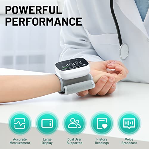 FENGHOU Wrist Blood Pressure Monitor - Automatic Wrist Digital BP Machine Cuff with Portable Carrying Case for Health Monitoring 2 * 120 Reading Memory for 2 Users, Black, Large (W1101) from FENGHOU