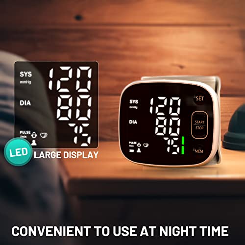 FENGHOU Wrist Blood Pressure Monitor - Automatic Wrist Digital BP Machine Cuff with Portable Carrying Case for Health Monitoring 2 * 120 Reading Memory for 2 Users, Black, Large (W1101) from FENGHOU