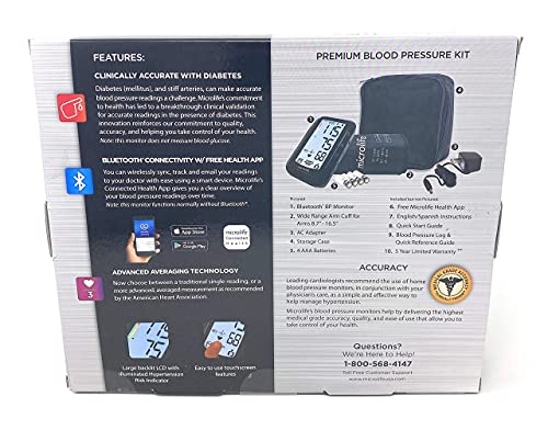Costco Microlife Bluetooth Upper Arm Blood Pressure Monitor with Irregular Heartbeat Detection Bluetooth Connectivity and Free Microlife Health App by Microlife