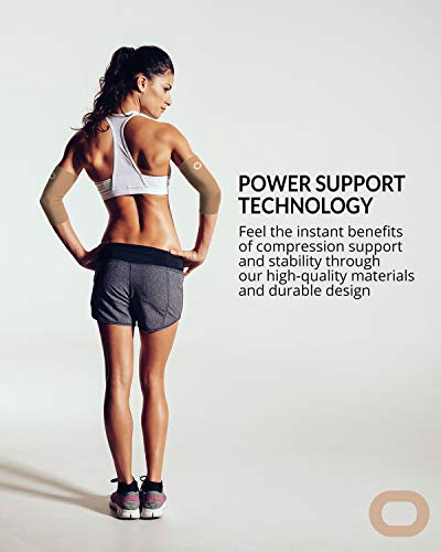 Elbow Brace Compression Sleeve (1 Pair) - Instant Support Elbow Sleeves for Tendonitis, Arthritis, Bursitis, Tennis Elbow, Golfers Elbow, Treatment, Workouts, Weightlifting, Pain Relief, Recovery by Crucial Compression