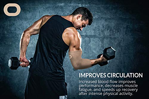 Elbow Brace Compression Sleeve (1 Pair) - Instant Support Elbow Sleeves for Tendonitis, Arthritis, Bursitis, Tennis Elbow, Golfers Elbow, Treatment, Workouts, Weightlifting, Pain Relief, Recovery by Crucial Compression