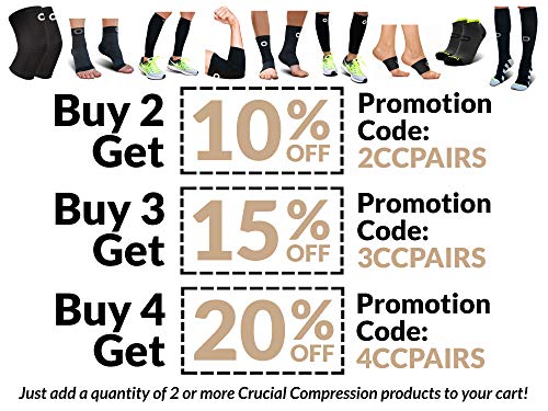 Elbow Brace Compression Sleeve (1 Pair) - Instant Support Elbow Sleeves for Tendonitis, Arthritis, Bursitis, Tennis Elbow, Golfers Elbow, Treatment, Workouts, Weightlifting, Pain Relief, Recovery by Crucial Compression