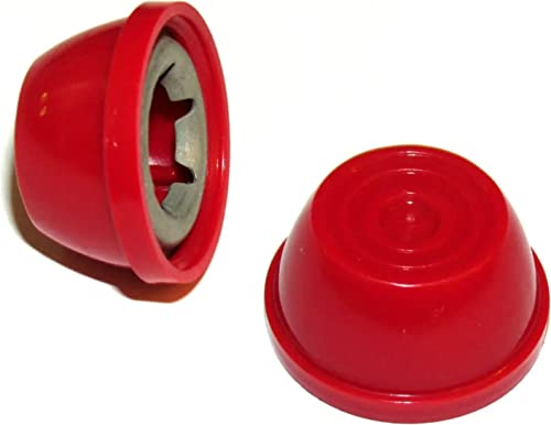 Quadrapoint Hub Caps for Radio Flyer Bike/TRIKES - fits 3/8 Axle Diameter (Red) by Quadrapoint