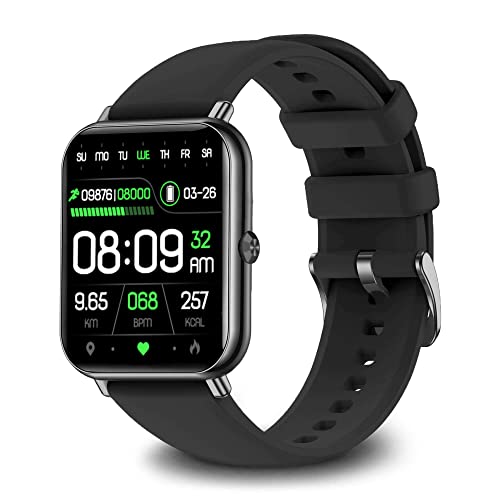 Smart Watch for Android Phone and iPhone Compatible, Hongmed Body Temperature Health Watch with Blood Pressure Oxygen Monitor for Men Women, IP67 Waterproof Fitness Tracker Steps Calorie Counter Black from Hongmed