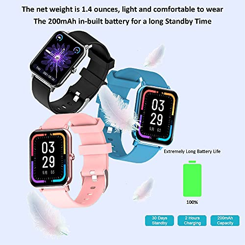 Smart Watch for Android Phone and iPhone Compatible, Hongmed Body Temperature Health Watch with Blood Pressure Oxygen Monitor for Men Women, IP67 Waterproof Fitness Tracker Steps Calorie Counter Black from Hongmed