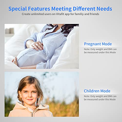 Vitafit Body Fat Scale,Smart Digital Scale for Body Weight and BMI Bathroom Weighing Scales, Wireless Body Composition Analyzer with Health Monitor sync Apps,Black by Vitafit