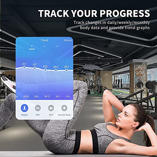 Body Fat Scales Smart BMI Scale, YOUNGDO Digital Bathroom Scales for Body Weight, Body Composition Monitor Health Analyzer Weight Scale, Unlimited Users, APP (Blue) by YOUNGDO