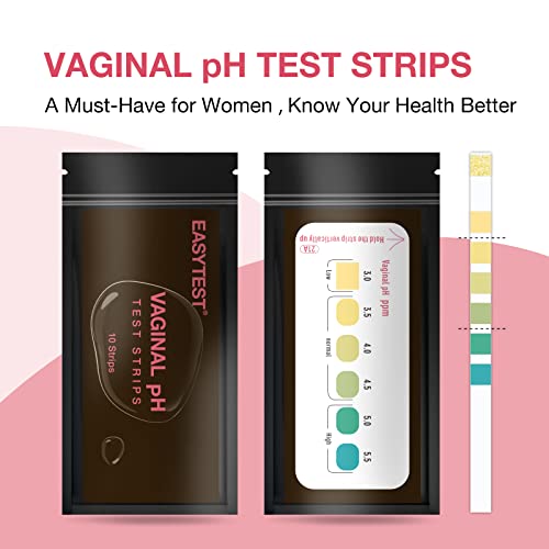 EASYTEST Vaginal pH Test Strips for Women, Monitor Feminine Vaginal Intimate Health, Balance pH Acidity & Alkalinity Level 3.0-5.5 Prevent Infections at Home 50 Counts from EASYTEST