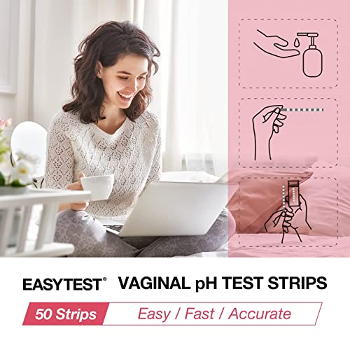 EASYTEST Vaginal pH Test Strips for Women, Monitor Feminine Vaginal Intimate Health, Balance pH Acidity & Alkalinity Level 3.0-5.5 Prevent Infections at Home 50 Counts from EASYTEST