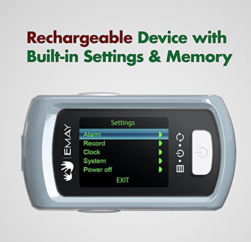 EMAY Sleep Oxygen Monitor with PC Software & App | Bluetooth Pulse Oximeter Rechargeable for Overnight & Continuous SpO2 Tracking with 72 Hours Built-in Memory | Gives Informative Report & Analysis by EMAY