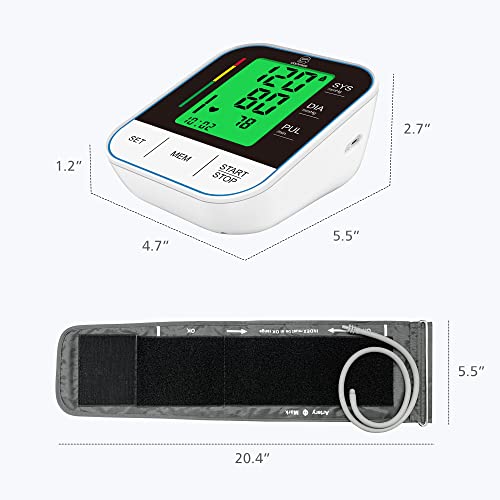 Comfier Blood Pressure Monitor, Automatic Upper Arm Blood Pressure Machine, Accurate BP Monitor with Large LCD display & Adjustable Wrist Cuff 8.7-15.7 inch for Home Use, 2Ã120 Sets Memory, Carry Case by Comfier
