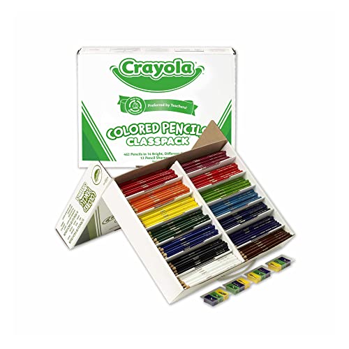 Crayola Colored Pencil Classpack, School Supplies, 14 colors (Colors may vary), 462 Count from Crayola