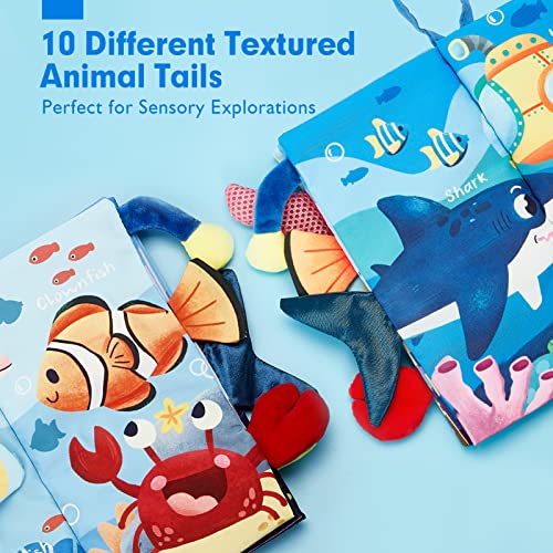 Baby Books 0-6 Months,Infant Tummy Time Toys High Contrast Sensory Baby Toys 6 to 12 Months Touch Feel Book Gift Christmas Stocking Stuffers for Boys Girls 0-3 Months Book Early Learning Stroller Toy by CubicFun Toys Industrial Co., Ltd.