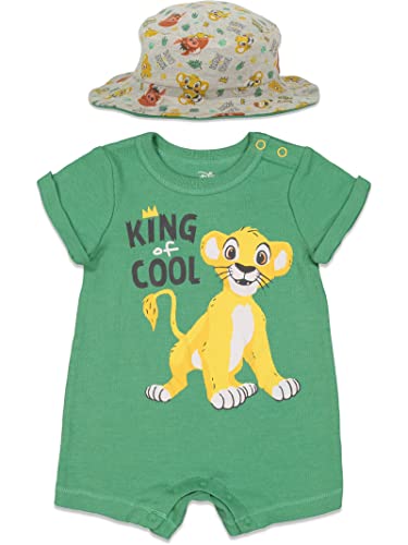 Disney Lion King Baby Boys Romper & Sunhat Set 3-6 Months Green from Bentex Group Inc.
