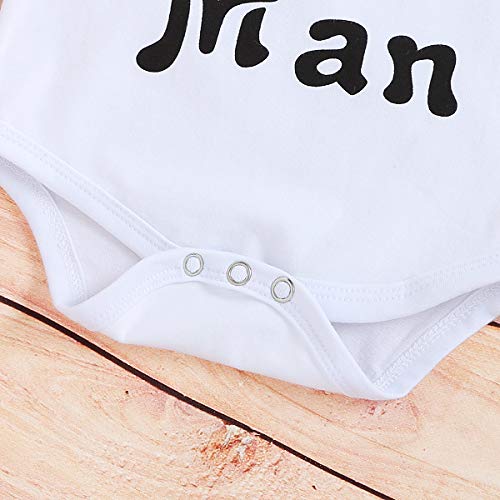 3Pcs Baby Boy Clothes Newborn Infant Bodysuit Summer Cotton Short Sleeve Romper +Pants+Hat Outfits Set (White#1, 0-6 Months) from 