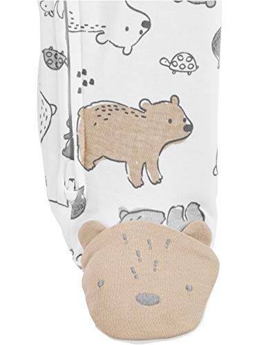 Simple Joys by Carter's Baby Neutral 2-Pack Cotton Footed Sleep and Play, Bear/Animal Print, 3-6 Months from Simple Joys by Carter's