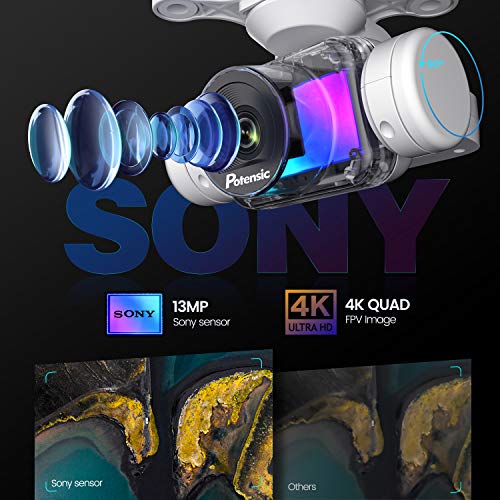 Drone with Camera for Adults 4K 31Mins Flight, Potensic Dreamer GPS Quadcopter with Brushless Motors, Auto Return, 5.8G WiFi FPV Transmission, Long Control Range Flycam, Easy for Beginner and Expert by Potensic
