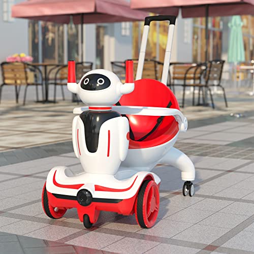 TOBBI Three-in-one Kid's Electric Robot Buggy Toy Car Vehicle Children's Carriage w/ Remote Control, Speed Adjustment and Emergency Stop, Red from TOBBI