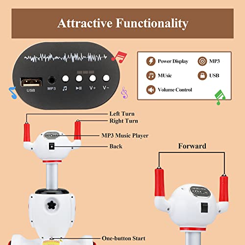 TOBBI Three-in-one Kid's Electric Robot Buggy Toy Car Vehicle Children's Carriage w/ Remote Control, Speed Adjustment and Emergency Stop, Red from TOBBI