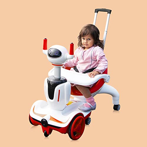 TOBBI Three-in-one Kid's Electric Robot Buggy Toy Car Vehicle Children's Carriage w/ Remote Control, Speed Adjustment and Emergency Stop, Red from TOBBI