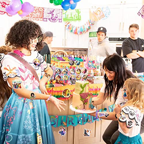 Encanto Party Supplies,74pcs Encanto Party Favors Include 12 Button Pins,12 Bracelets,50 Stickers,Encanto Birthday Party Decorations for Boy and Girls by TOYOYO