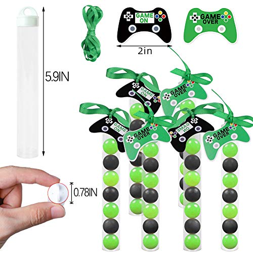 51 Pack Video Game Party Favors Set, Gaming VIP Pass Holder Ticket Candy Tubes Keychain Bracelet Gamer Party Bag for Game Themed Birthday Party Baby Shower Supplies from foci cozi