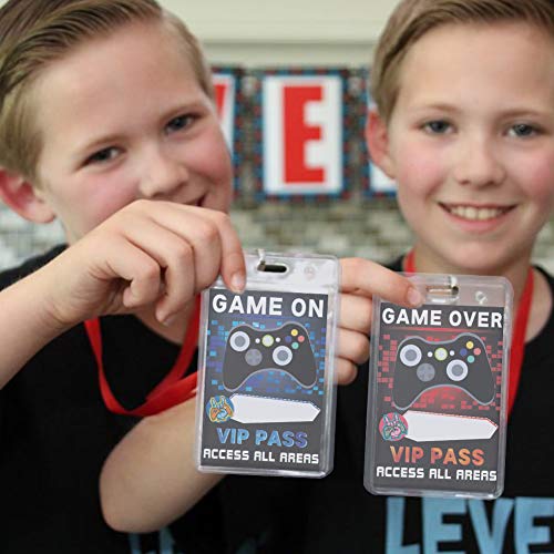 51 Pack Video Game Party Favors Set, Gaming VIP Pass Holder Ticket Candy Tubes Keychain Bracelet Gamer Party Bag for Game Themed Birthday Party Baby Shower Supplies from foci cozi