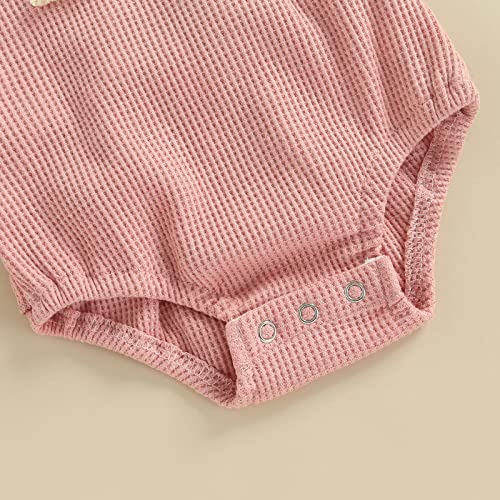 Infant Baby Girl Rainbow Boho Ruffled Sleeveless Rompers Clothes with Headband (Pink , 0-3 Months ) from Douhoow