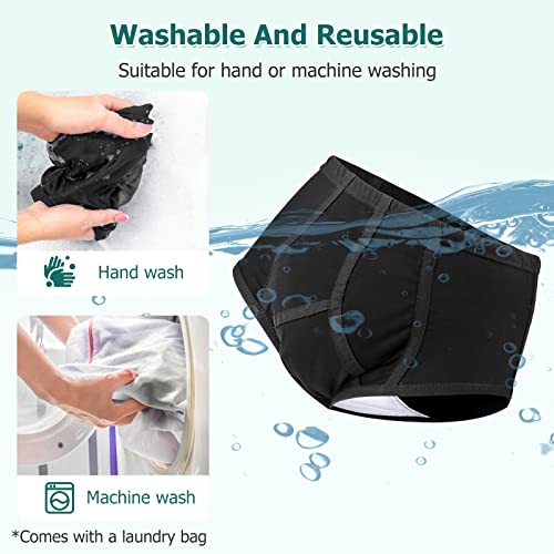 Men's Incontinence Underwear 3-Packs Bladder Control Briefs Washable Urinary Underwear for Men Cotton Incontinence Briefs with Front Absorption Area Incontinence Boxer Briefs by CARE