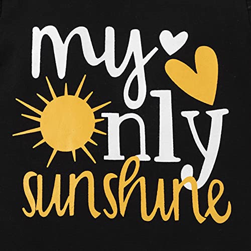 Toddler Baby Girl Clothes Set My Only Sunshine Cute Ruffle Short Sleeve Top Sunflower Flared Pants Summer Baby Girl Outfits 12-18Months by 